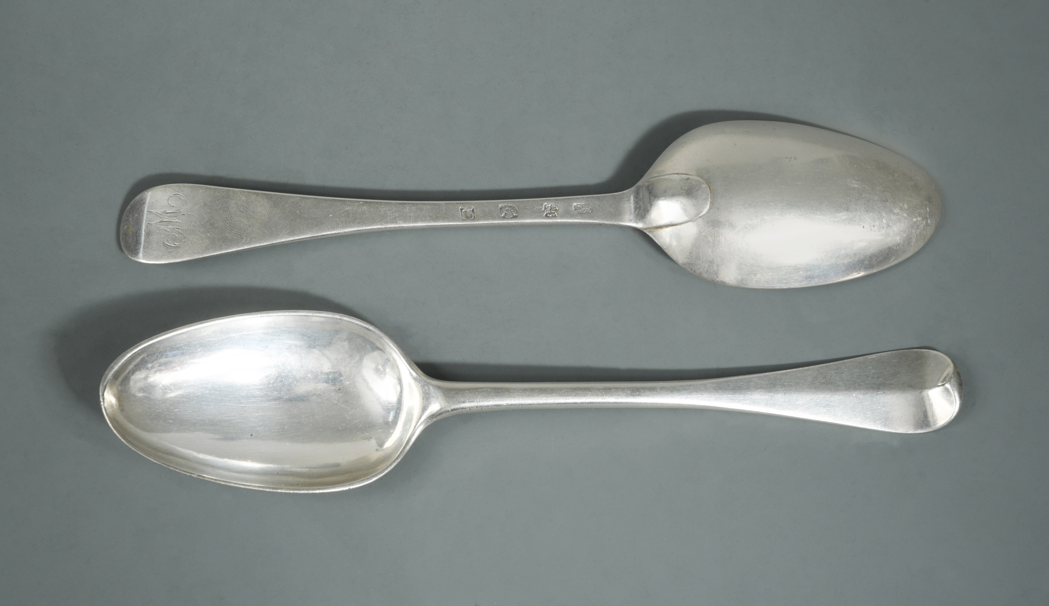 Edinburgh - A pair of early George III silver tablespoons, in ...