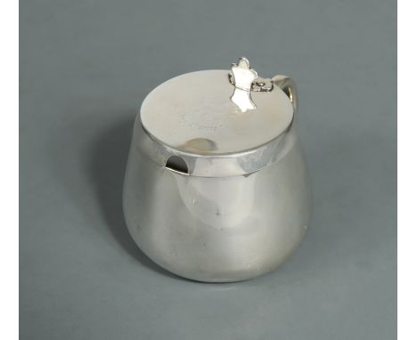A Victorian silver mustard, mark of John Hunt &amp; Robert Roskell, of simple circular tapering form, the hinged flat topped 
