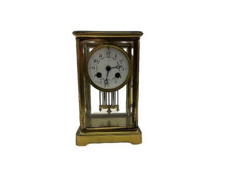 An early 20th century French Four Glass clock of small proportions c1910, with an eight-day striking movement , striking the 