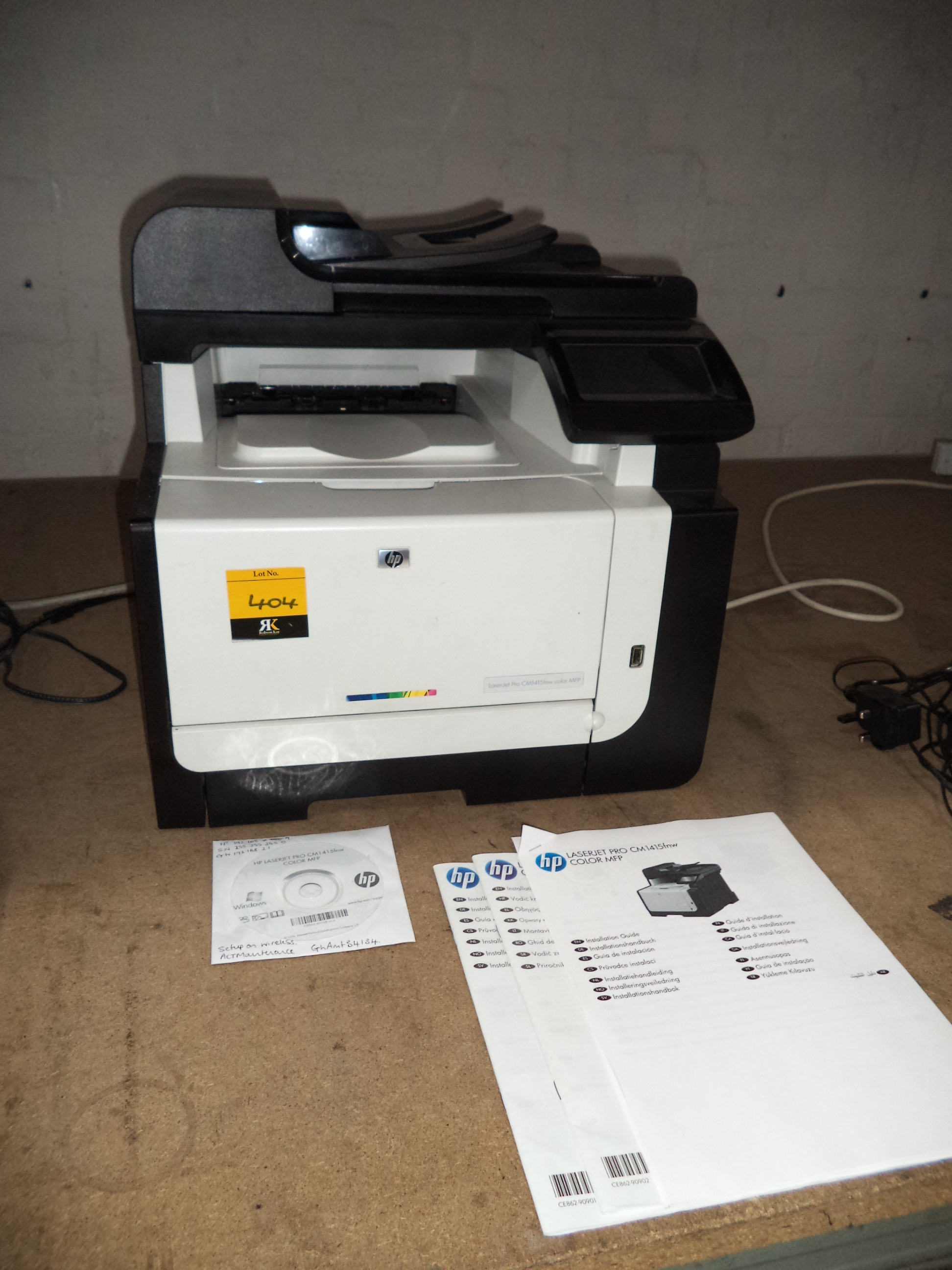 HP LaserJet Pro CM1415FNW colour MFP multifunction print system
