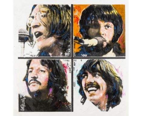 Sid Maurer (b.1926)The Beatles; The Rolling Stones; Marilyn MonroeTwo unique giclee prints in colours with extensive hand-col