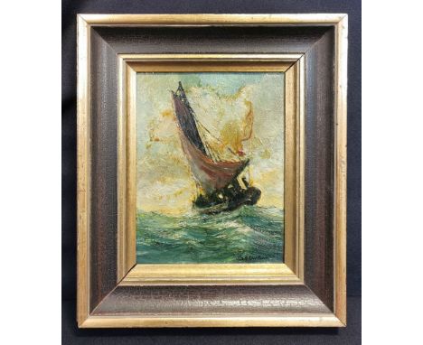 SEEMANN, RUDOLF (Frankfurt / Oder 1906-1977 Rheine), Kleines Gemälde: "Seestück", Öl auf Sperrholz, u. r. signiert, um 1960; 