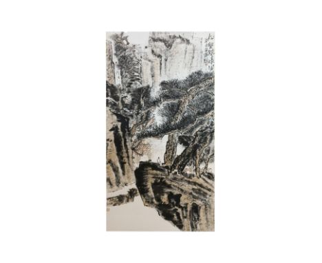CHUA EK KAY (SINGAPOREAN, 1947-2008) Listening to a Waterfall in a Valley of Pine, 1991 Ink and watercolour on paper, signed 