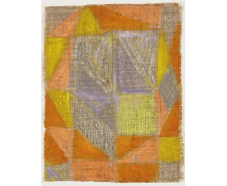 Margaret Mellis,&nbsp;Scottish 1914-2009 -&nbsp;3 Ovals &amp; 4 Squares;&nbsp;oil on unstretched canvas, 20.5 x 16.7 cm&nbsp;