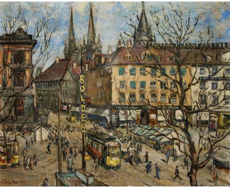 Siegfried Solomon Alweiss (Alva),&nbsp;German/British 1901&ndash;1973 -&nbsp;K&ouml;nigsplatz, 1929;&nbsp;oil on canvas, sign
