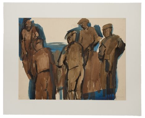 Joachim Weingart,&nbsp;Ukranian 1895-1942 -&nbsp;Five figures;&nbsp;ink and watercolour on paper, signed lower right 'Weingar