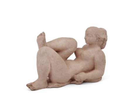 Antoniucci Volti,&nbsp;Italian 1915-1989 -&nbsp;Reclining nude, c.1965;&nbsp;terracotta, signed on the side 'Volti', H15.3 x 