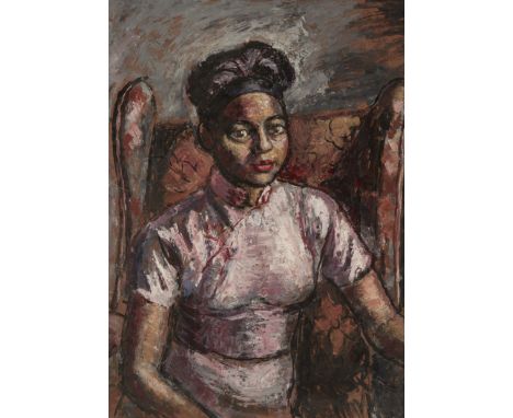 Archibald Ziegler,&nbsp;British 1903-1971 -&nbsp;Portrait of a woman wearing a qipao;&nbsp;oil on board, 75.5 x 55.5 cm (ARR)