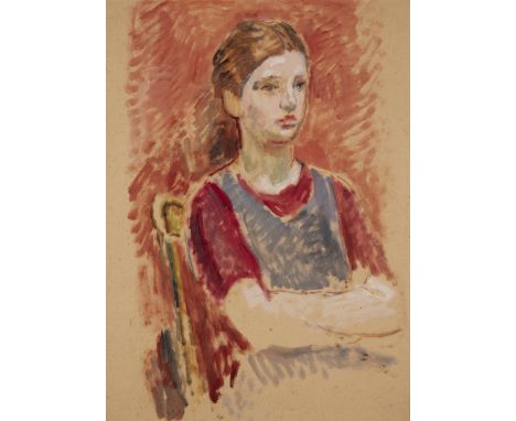 Vanessa Bell,&nbsp;British 1879-1961 -&nbsp;Henrietta Garnett, c.1950s;&nbsp;oil on paper, 59.5 x 43 cm (ARR)&nbsp;Provenance