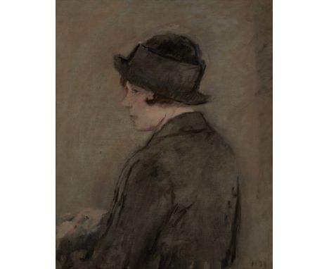 Iosif Michailovich Gurvich,&nbsp;Russian 1907-1989 -&nbsp;Portrait of a lady in black, 1934;&nbsp;oil on canvas, dated lower 