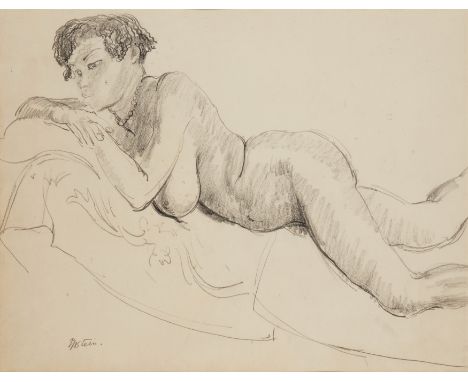 Sir Jacob Epstein KBE,&nbsp;American/British 1880-1959 -&nbsp;Reclining Nude, 1928;&nbsp;pencil on paper, signed lower left '