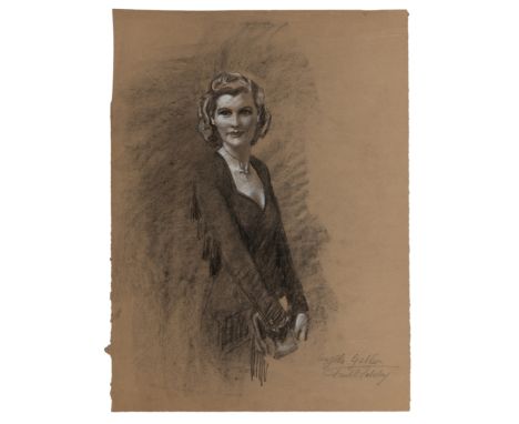 Frank O. Salisbury,  British 1874-1962 -   Ten portraits:  Mrs Angela Gabler, with a portrait of a gentleman on the reverse, 