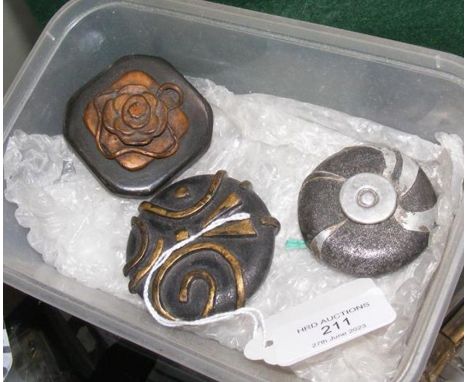 A Chinese lacquered Netsuke together with two others