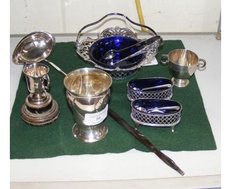 Silver salts, toddy ladle etc.