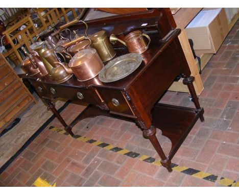 A late 19th century mahogany dressing table with three drawers under - width 122cm 