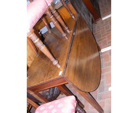 A large Georgian mahogany drop leaf dining table - 180cm x 120cm