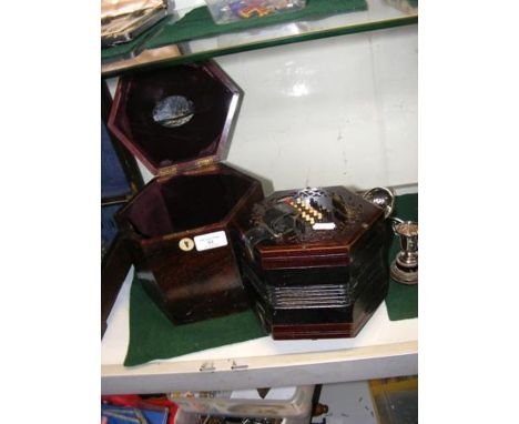 A Lachenal &amp; Co. concertina with fitted carrying case