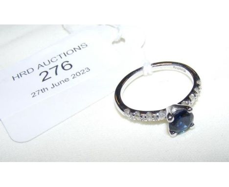 A new 9ct sapphire and diamond ringCONDITION REPORTThis item is shop stock from a defunct jewellers.The 9ct refers to the pur