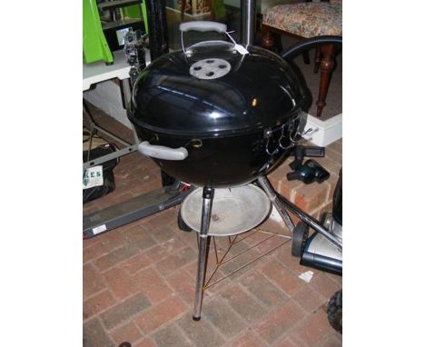 A Weber original kettle charcoal BBQ - 57cm - complete with hanging hook utensil holder and rain cover