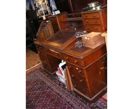 A Victorian Dickens desk - width 153cm 