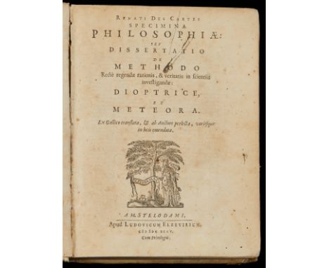 Rene Descartes (French, 1596-1650). "Specimina philosophiae: seu dissertatio de mehodo...dioptrice, et meteora. Ex gallico tr