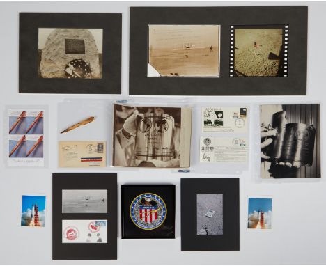 Large group of NASA objects and Wright Brothers ephemera. This wonderful group includes:One matted dual photograph group of t