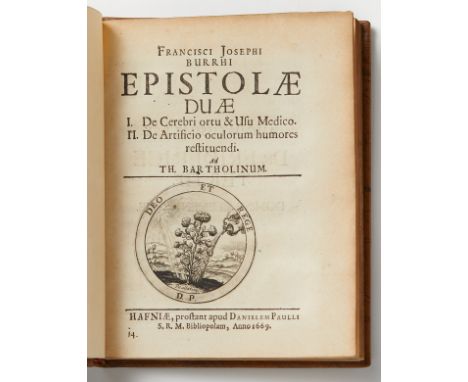 Giuseppe Francesco Borri (Italian, 1629-1695), "Epistolae duae 1. De cerebri ortu et usu medico 2. De artificio oculorum humo