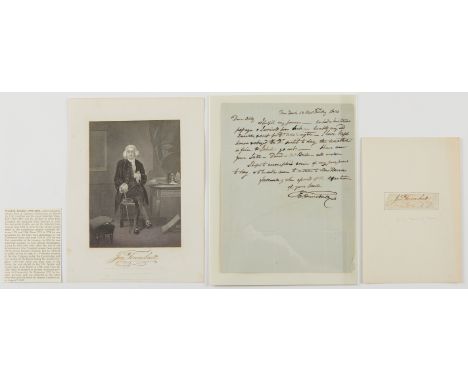 Autograph from early Connecticut governor Jonathan Trumbull (1740-1809), with a certificate of authenticity from Autograph Ho