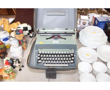 A Remington typewriter in carrying case