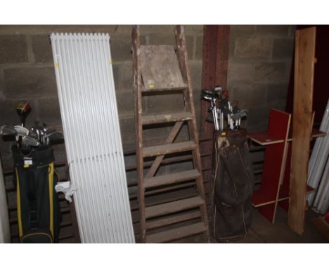 A wooden step ladder