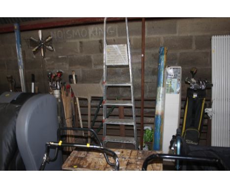An aluminium step ladder