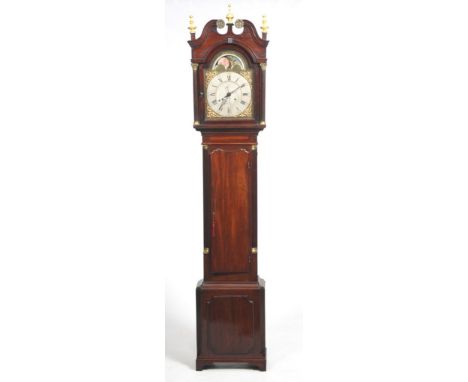 A George lll mahogany longcase clock signed William Holland Chester, the cabinet stamped Gillows
With a 32cm arched brass and