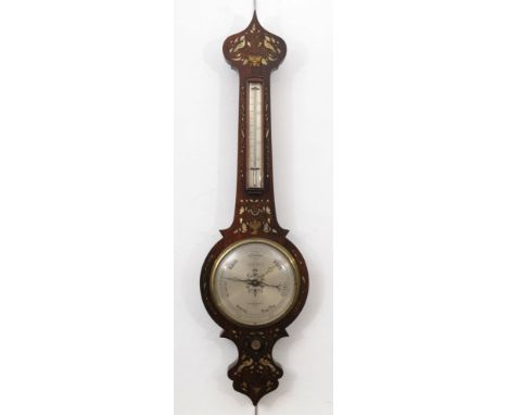 An early 19th Century Mother of pearl and rosewood wheel barometer
With a 20cm diameter silvered register signed Luvate Prest