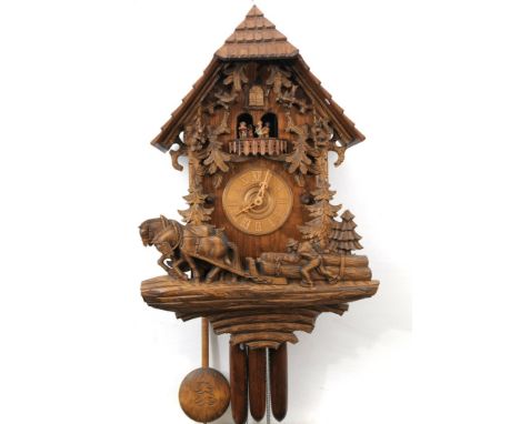 A Swiss eight day Cuckoo clock, modern
A reuge edelweiss "Lara's Theme cuckoo clock", with a 18cm dial with Roman numerals, t