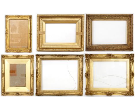 A collection of gilt frames various sizes
To fit pictures approx 50x60cm, approx 17x22cm, 31x51cm, 27x37cm, 24.5x34.5cm, 41x5