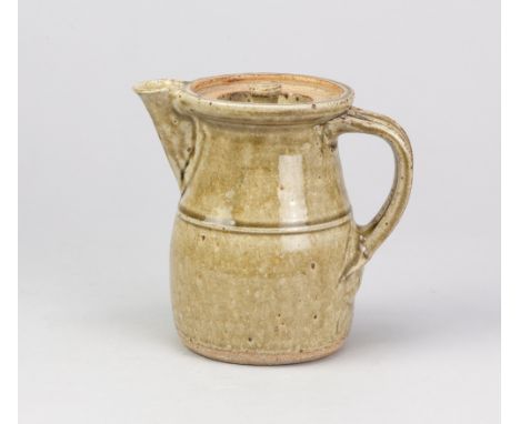 RICHARD BATTERHAM (1936-2021); a stoneware coffee pot covered in green ash glaze, height 14.5cm. (D)Additional InformationApp
