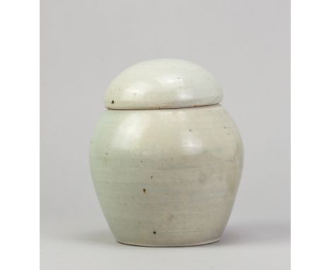 TREVOR CORSER (1938-2015) for Leach Pottery; a porcelain ginger jar covered in celadon glaze, impressed TC and pottery marks,
