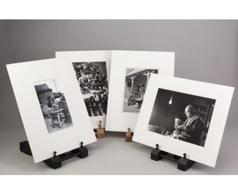 A set of four limited edition photographic prints principally of Bernard Leach and Shoji Hamada taken at the Lakes Pottery, T