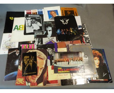 A collection of thirty one vintage concert and theatre programmes, including Elvis, Bing Crosby, Johnny Cash, Michael Jackson