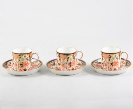 Set of six Royal Crown Derby coffee cans and saucers, Imari pattern number 6041, (12).