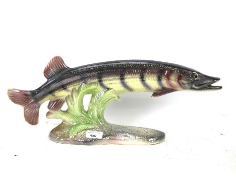 A Jema Holland ceramic model of a pike. Marked '#356', H20cm Condition Report: it really is as good as it looks but is bigger