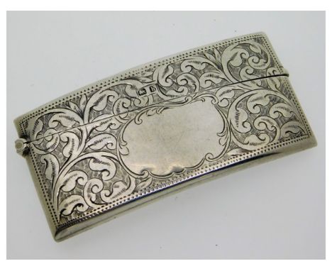 An Edwardian 1907 Birmingham silver card case by Joseph Gloster, 95x42x6mm, 32.6g