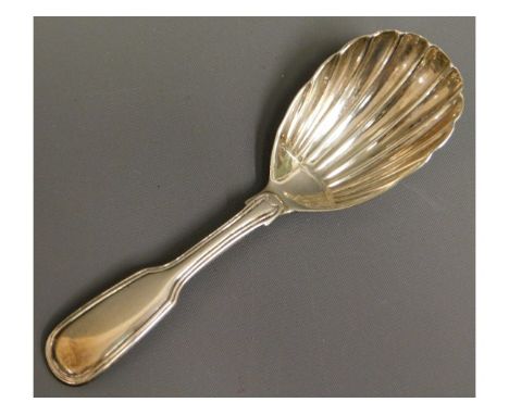 A 19thC. silver caddy spoon by H. J. Lias, London 1875 21g 