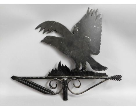 A weather vane styled as an eagle, 24.5in wide x 20.5in high