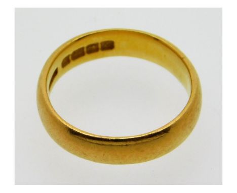 A late Victorian 1899 22ct gold wedding band, 5g, size K/L