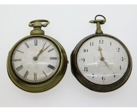 Two 19thC. silver cased verge watches, both movements a/f