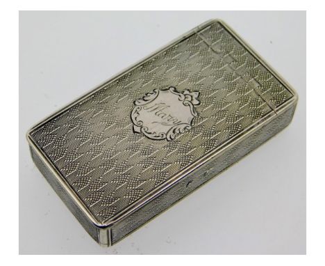 An early Victorian 1856 London silver match case by John Harris, inscribed "Mary", 47x25x7mm, 28.5g