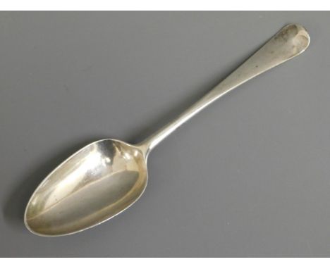 A Georgian 1770 London silver table spoon by William Prinder, 8in long, 63g 