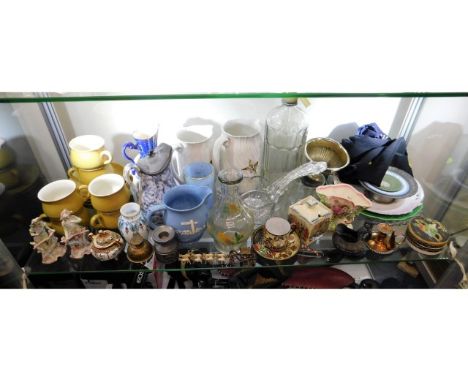 A quantity of mixed ceramics &amp; other items, contents of shelf