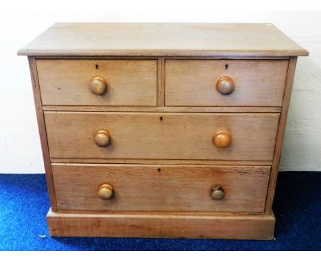 A Victorian, low level pine chest of drawers, 36in wide x 30.25in high x 17.75in deep